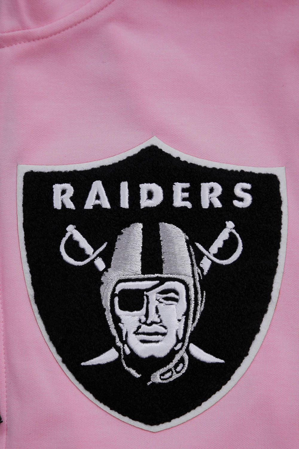 NFL LAS VEGAS RAIDERS CLASSIC CHENILLE MEN'S PULLOVER HOODIE (PINK)