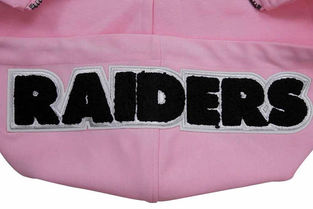 NFL LAS VEGAS RAIDERS CLASSIC CHENILLE MEN'S PULLOVER HOODIE (PINK)