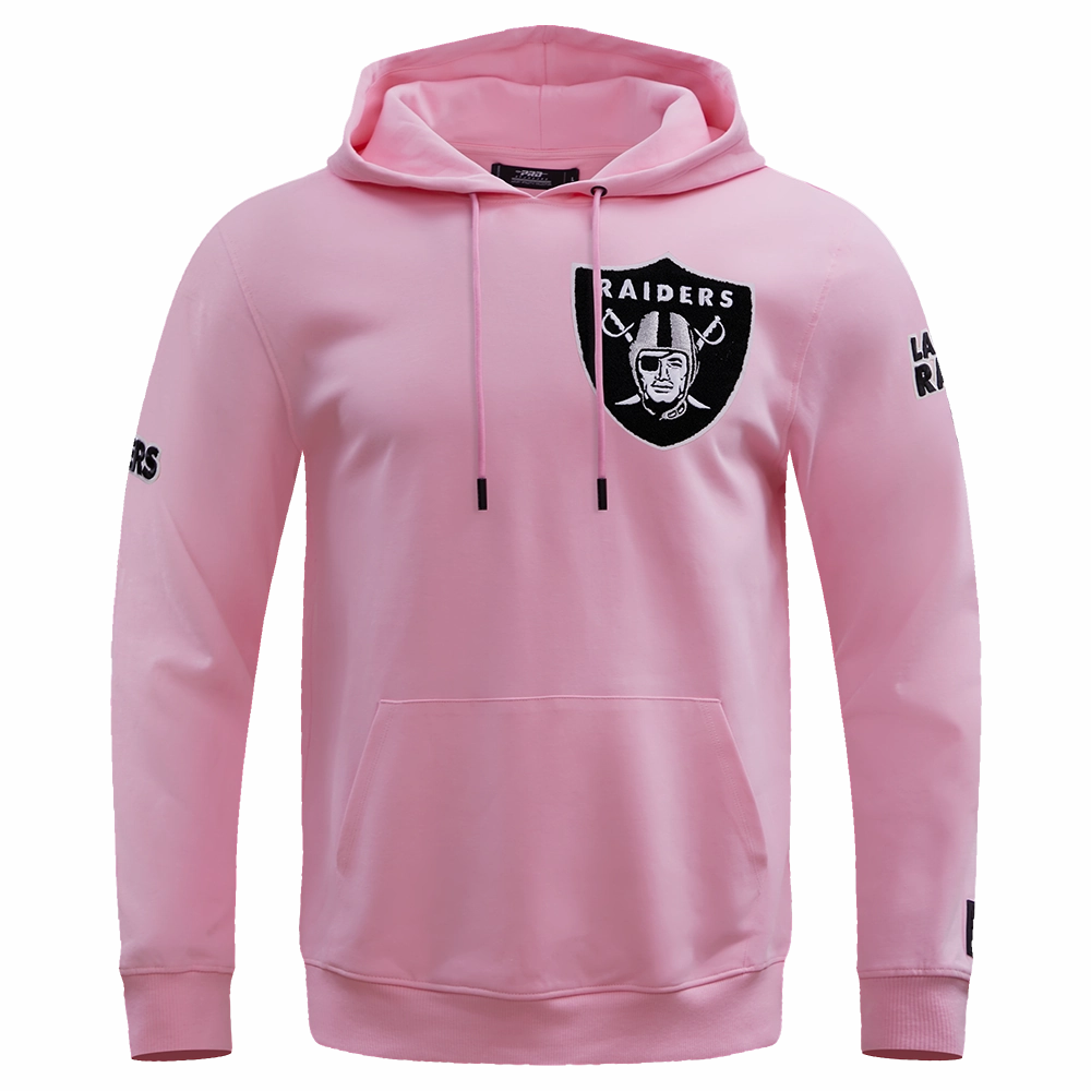 NFL LAS VEGAS RAIDERS CLASSIC CHENILLE MEN'S PULLOVER HOODIE (PINK)
