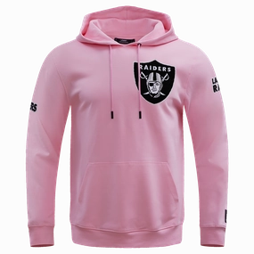 NFL LAS VEGAS RAIDERS CLASSIC CHENILLE MEN'S PULLOVER HOODIE (PINK)