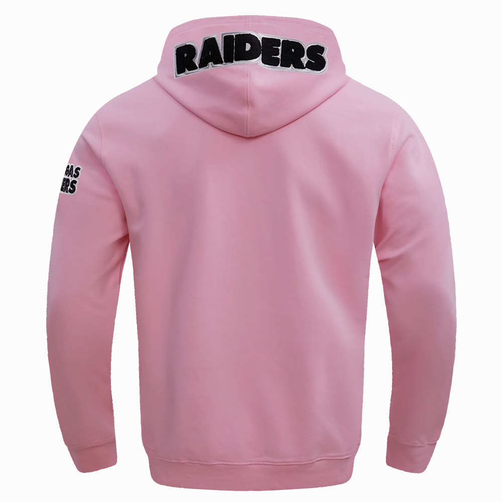 NFL LAS VEGAS RAIDERS CLASSIC CHENILLE MEN'S PULLOVER HOODIE (PINK)