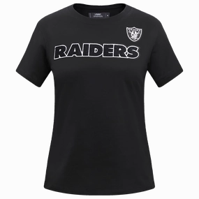 NFL LAS VEGAS RAIDERS CLASSIC SHORT SLEEVE WOMEN'S SLIM FIT TEE (BLACK)