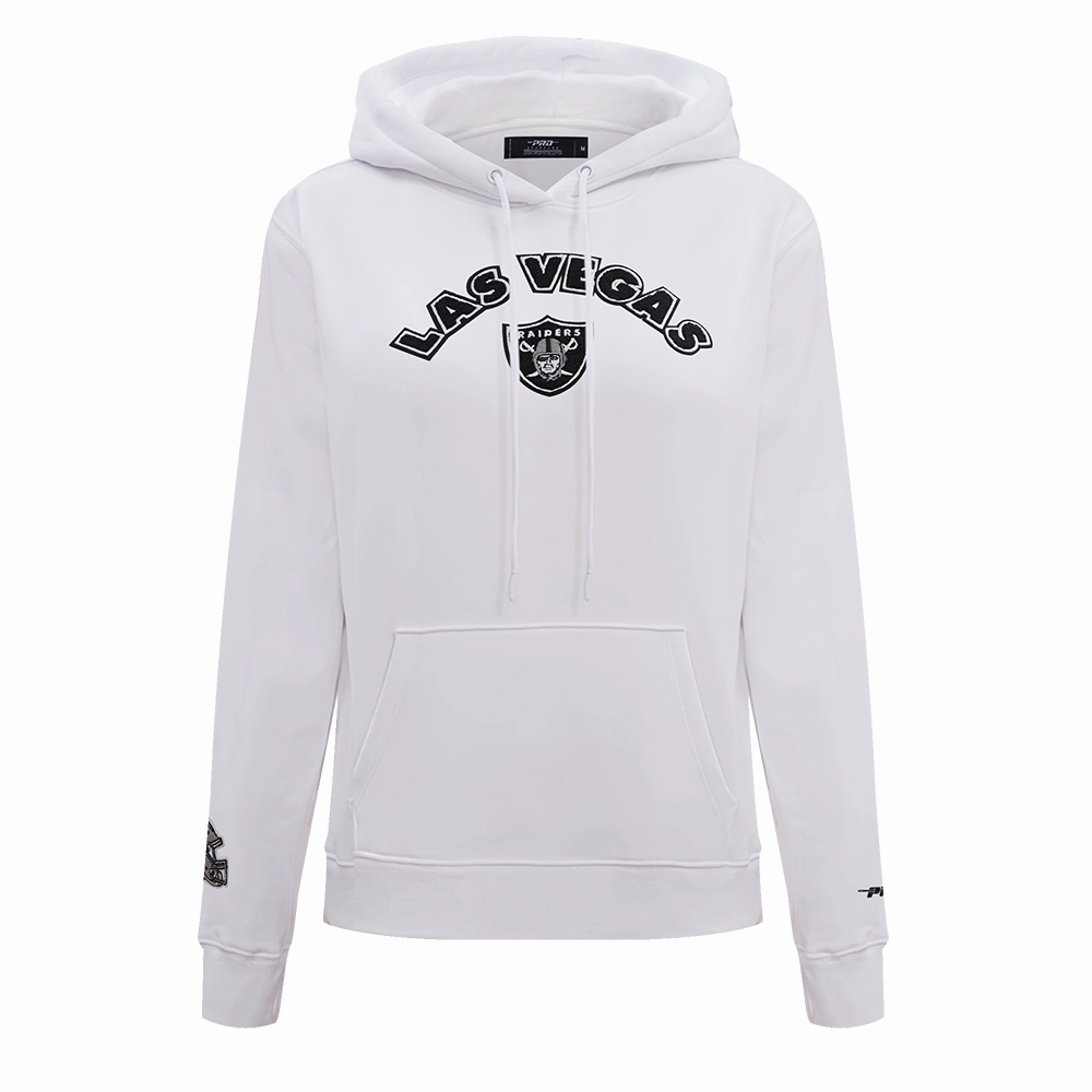 NFL LAS VEGAS RAIDERS CLASSIC WOMEN'S PULLOVER HOODIE (WHITE)