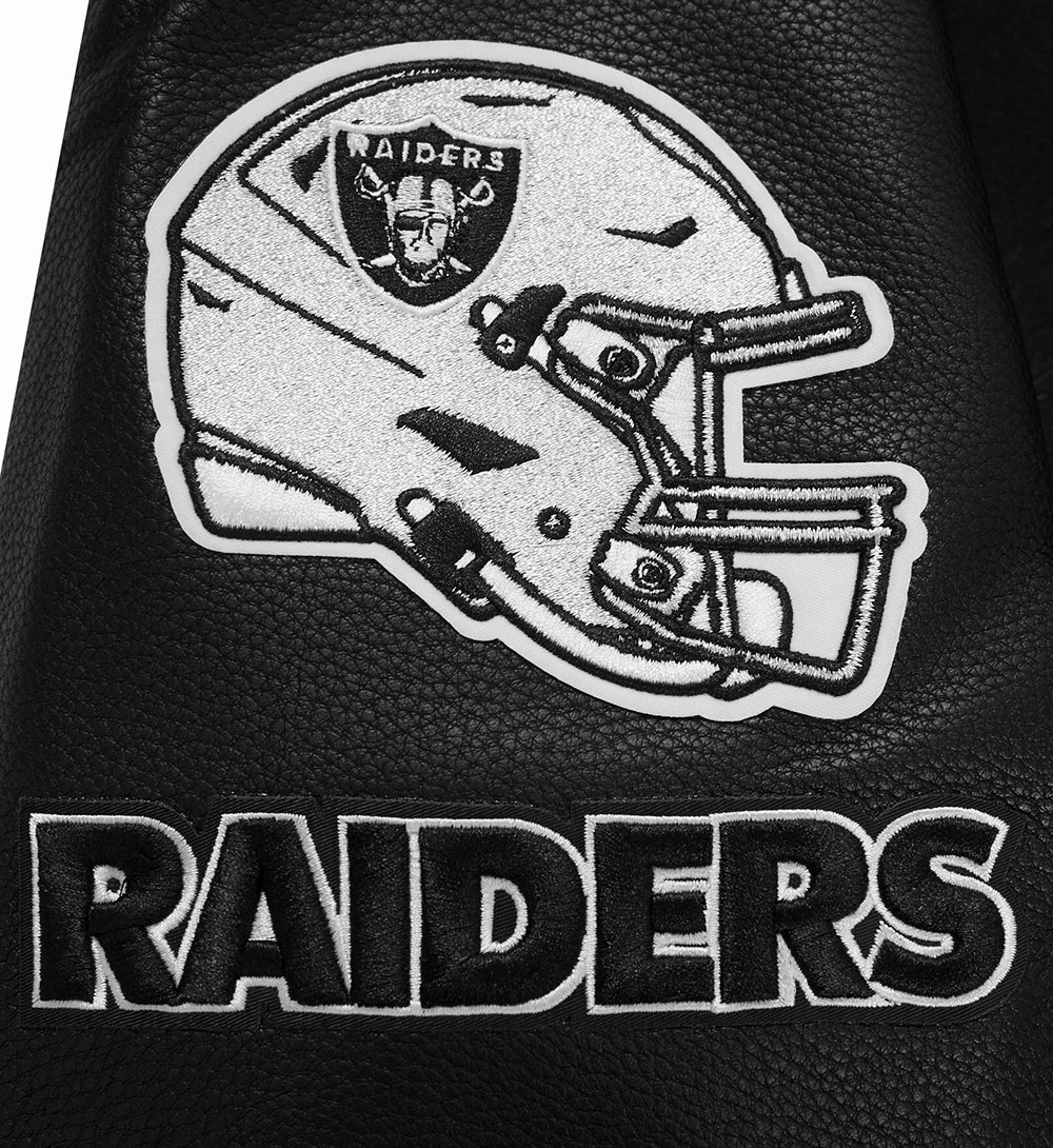NFL LAS VEGAS RAIDERS CLASSIC WOOL MEN'S VARSITY JACKET (BLACK)