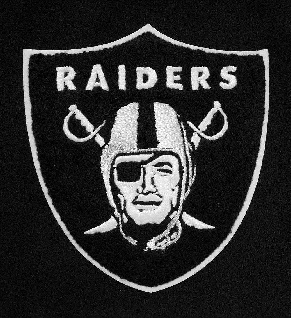NFL LAS VEGAS RAIDERS CLASSIC WOOL MEN'S VARSITY JACKET (BLACK)