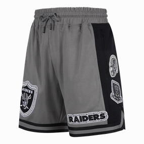 NFL LAS VEGAS RAIDERS DIY PICK STITCH MEN'S DOUBLE KNIT 2.0 SHORT (GRAY/BLACK)