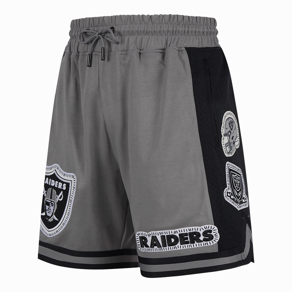 NFL LAS VEGAS RAIDERS DIY PICK STITCH MEN'S DOUBLE KNIT 2.0 SHORT (GRAY/BLACK)