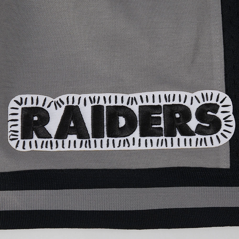 NFL LAS VEGAS RAIDERS DIY PICK STITCH MEN'S DOUBLE KNIT 2.0 SHORT (GRAY/BLACK)