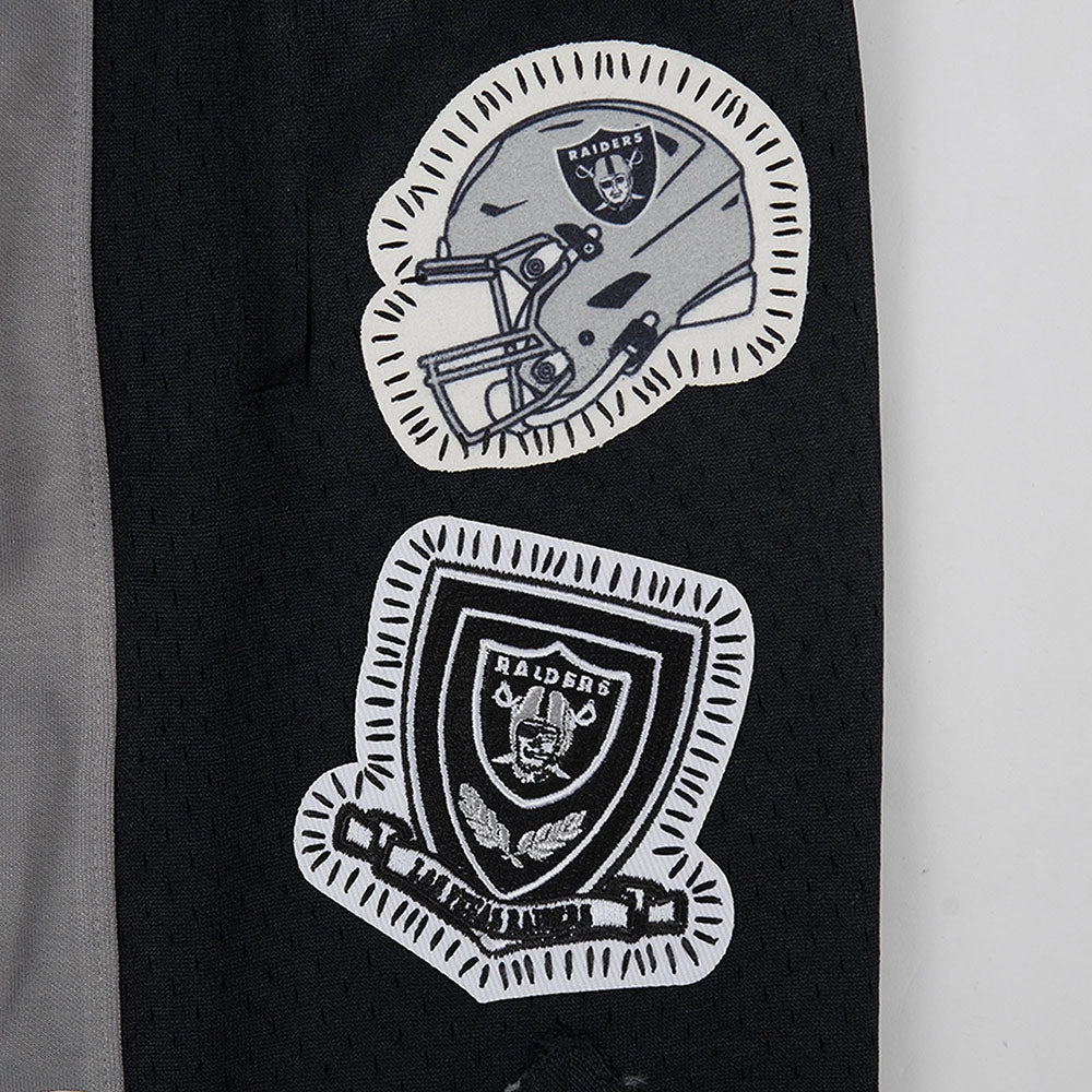 NFL LAS VEGAS RAIDERS DIY PICK STITCH MEN'S DOUBLE KNIT 2.0 SHORT (GRAY/BLACK)