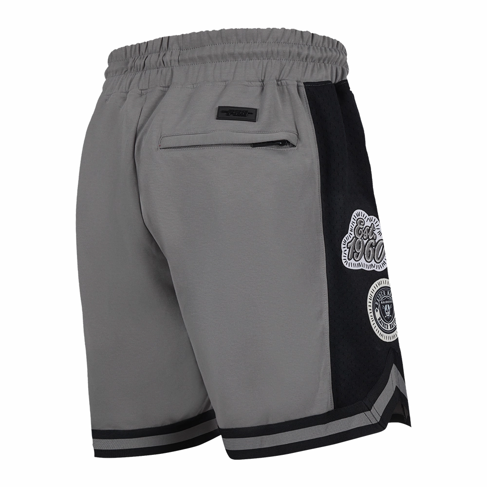 NFL LAS VEGAS RAIDERS DIY PICK STITCH MEN'S DOUBLE KNIT 2.0 SHORT (GRAY/BLACK)