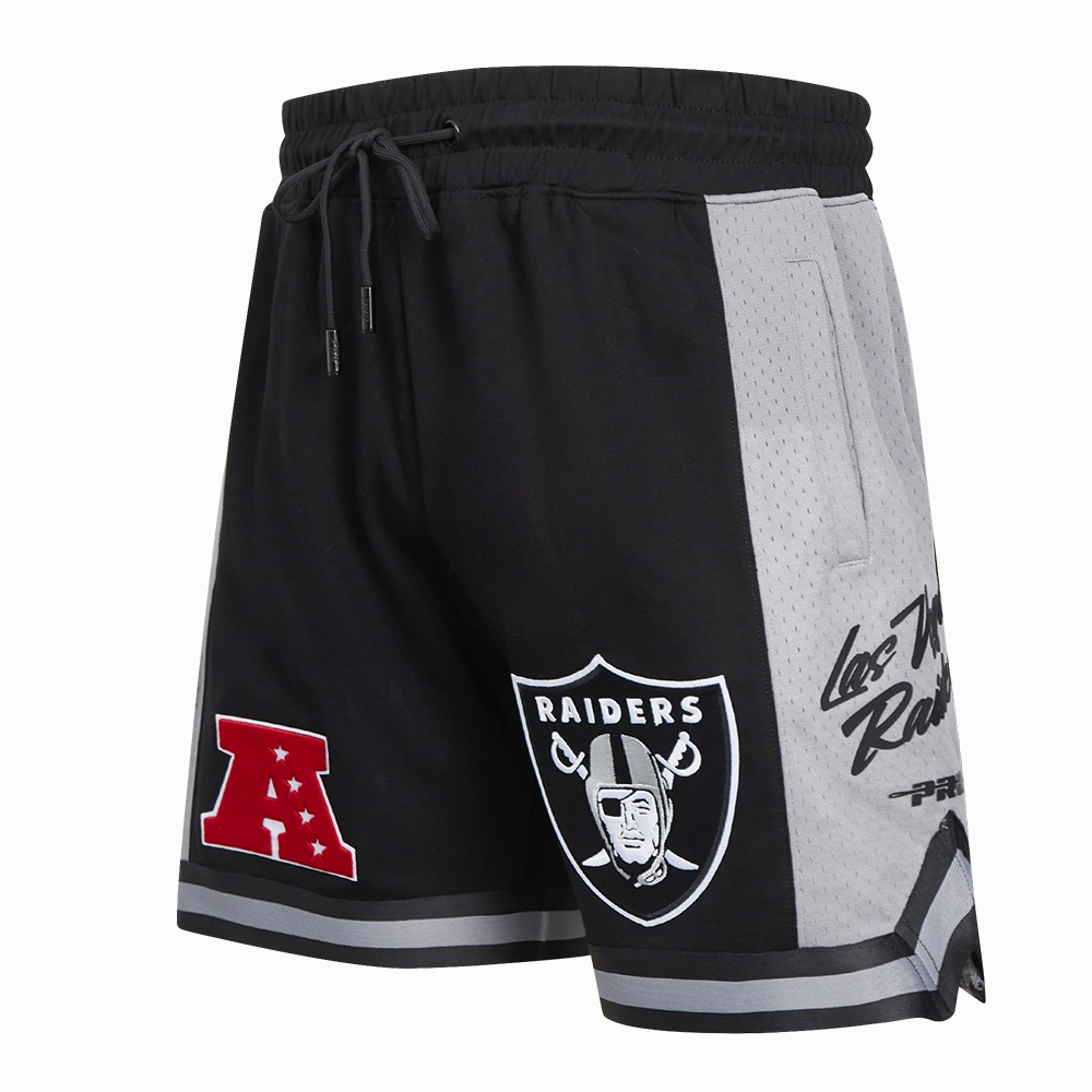 NFL LAS VEGAS RAIDERS FAST LANE DOUBLE KNIT 2.0 MEN'S SHORT (BLACK/GRAY)