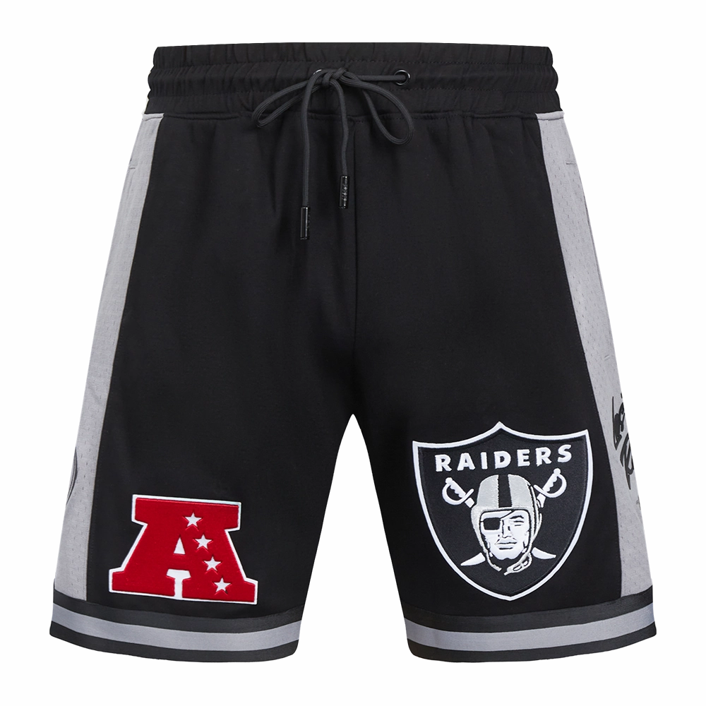 NFL LAS VEGAS RAIDERS FAST LANE DOUBLE KNIT 2.0 MEN'S SHORT (BLACK/GRAY)