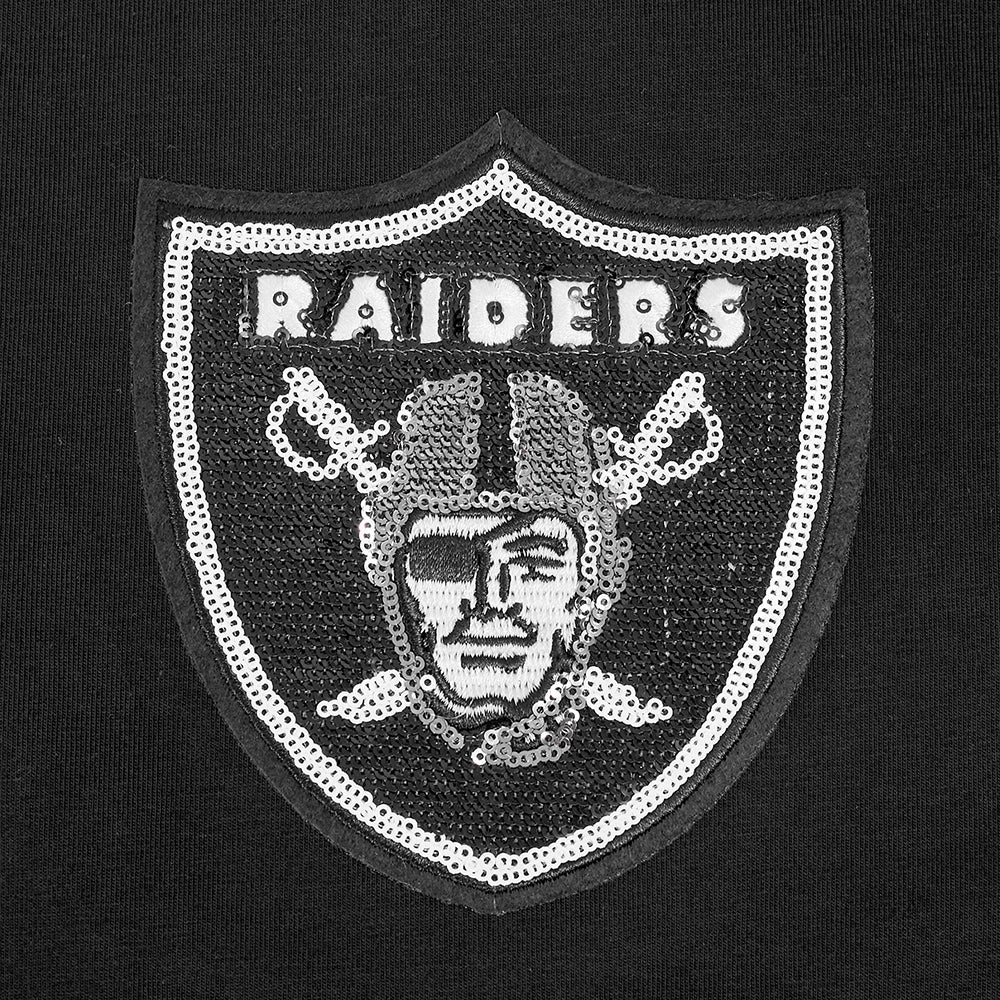 NFL LAS VEGAS RAIDERS GAME DAY CLASSICS WOMEN'S SINGLE JERSEY BABY DOLL TEE (BLACK)