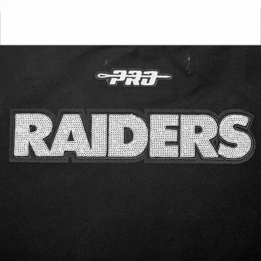 NFL LAS VEGAS RAIDERS GAME DAY CLASSICS WOMEN'S SINGLE JERSEY BABY DOLL TEE (BLACK)