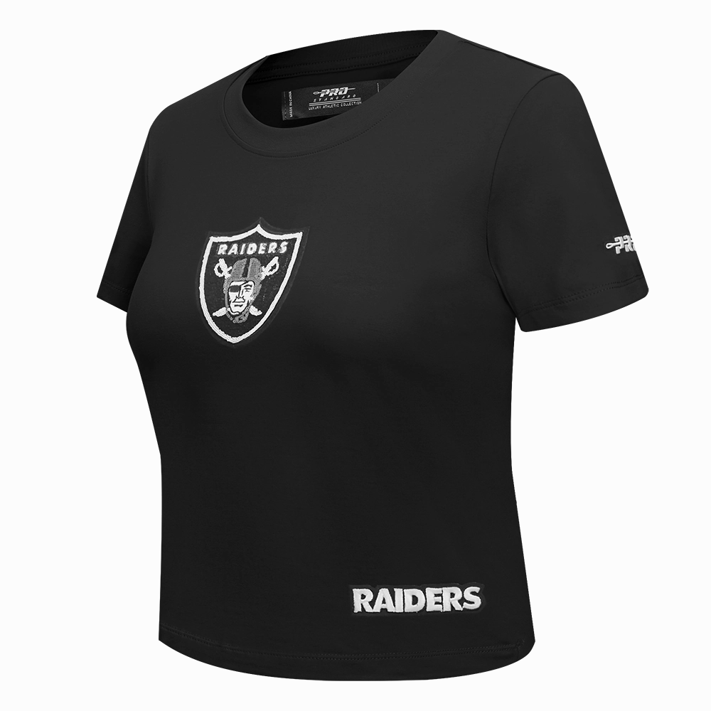 NFL LAS VEGAS RAIDERS GAME DAY CLASSICS WOMEN'S SINGLE JERSEY BABY DOLL TEE (BLACK)