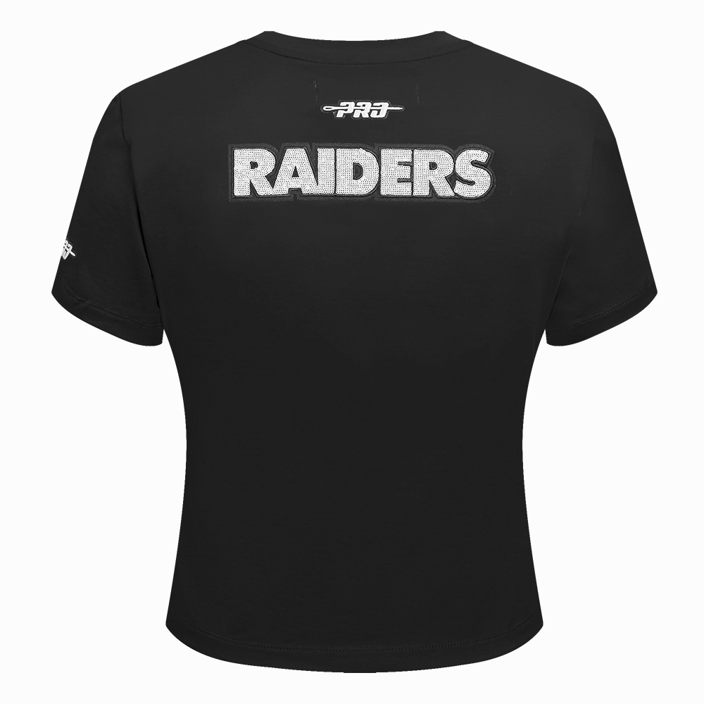NFL LAS VEGAS RAIDERS GAME DAY CLASSICS WOMEN'S SINGLE JERSEY BABY DOLL TEE (BLACK)