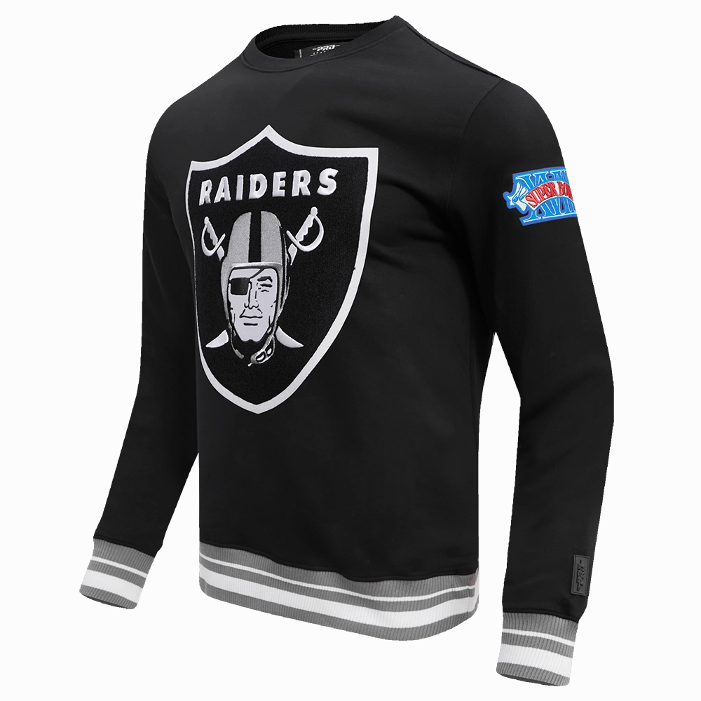 NFL LAS VEGAS RAIDERS MASHUP MEN'S RIB CREWNECK (BLACK/GRAY)