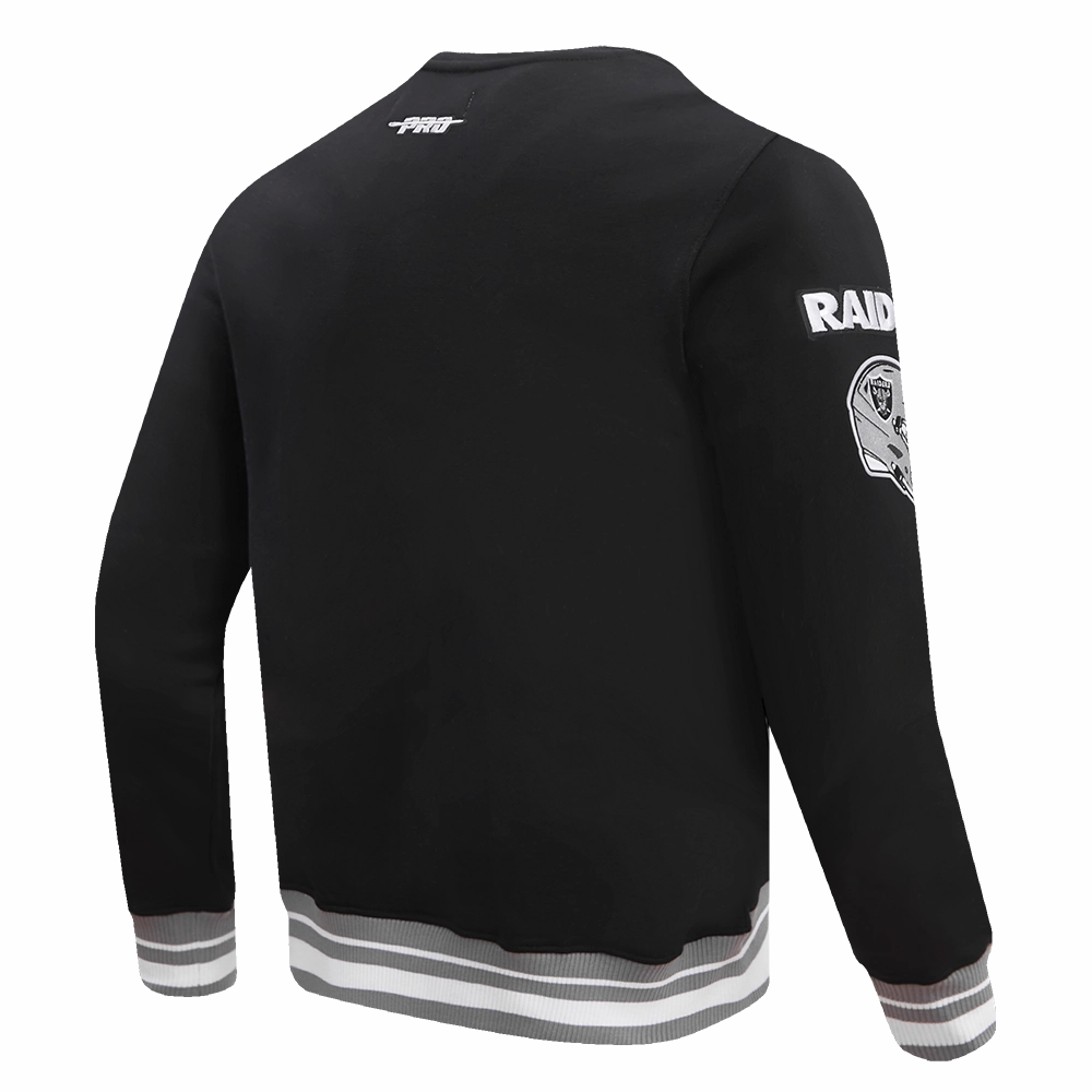 NFL LAS VEGAS RAIDERS MASHUP MEN'S RIB CREWNECK (BLACK/GRAY)