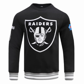 NFL LAS VEGAS RAIDERS MASHUP MEN'S RIB CREWNECK (BLACK/GRAY)