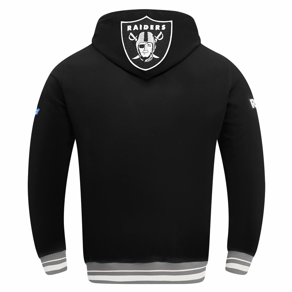 NFL LAS VEGAS RAIDERS MASHUP MEN'S RIB PULLOVER HOODIE (BLACK/GRAY)