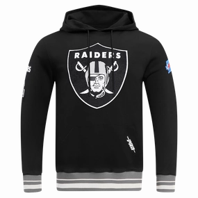 NFL LAS VEGAS RAIDERS MASHUP MEN'S RIB PULLOVER HOODIE (BLACK/GRAY)