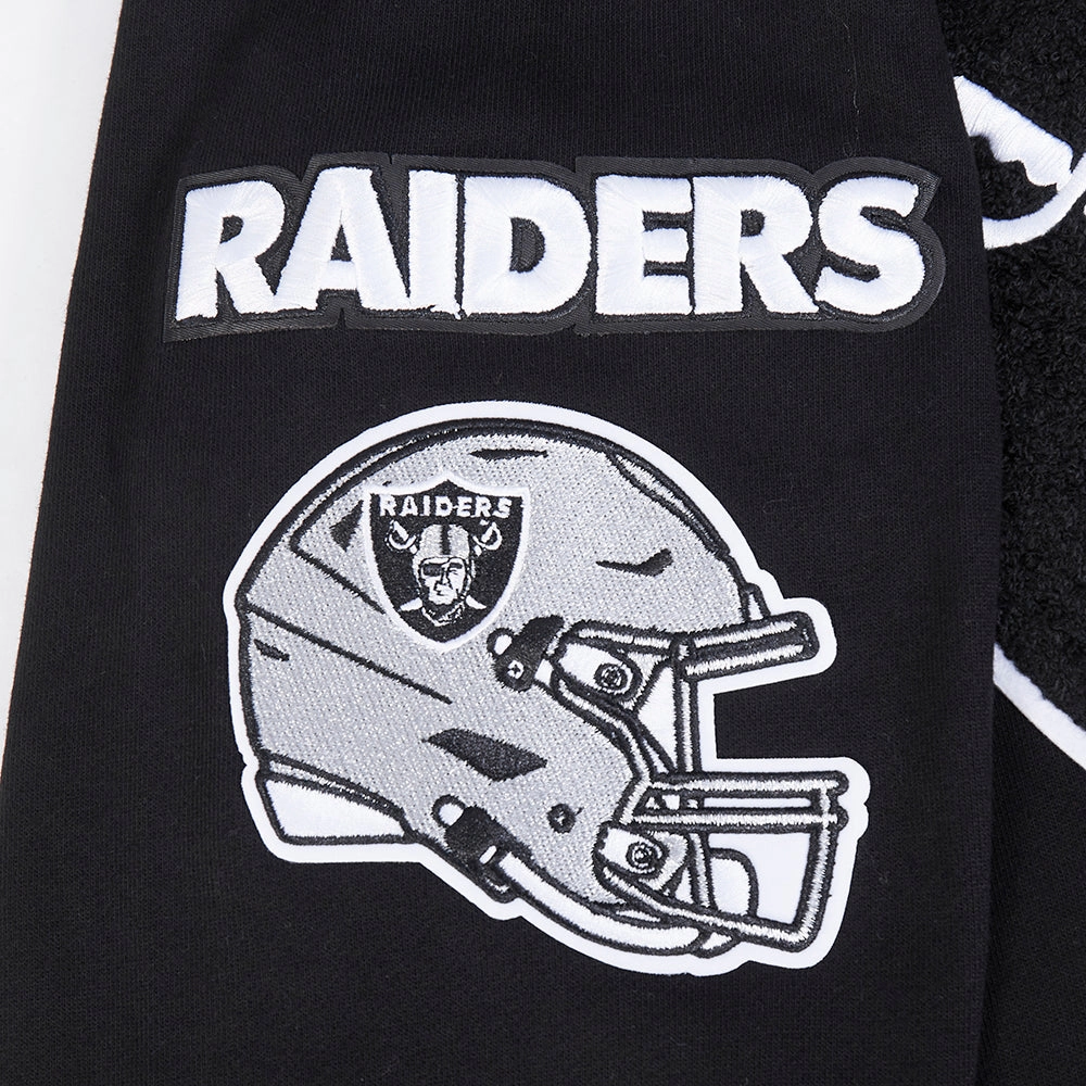 NFL LAS VEGAS RAIDERS MASHUP MEN'S RIB PULLOVER HOODIE (BLACK/GRAY)