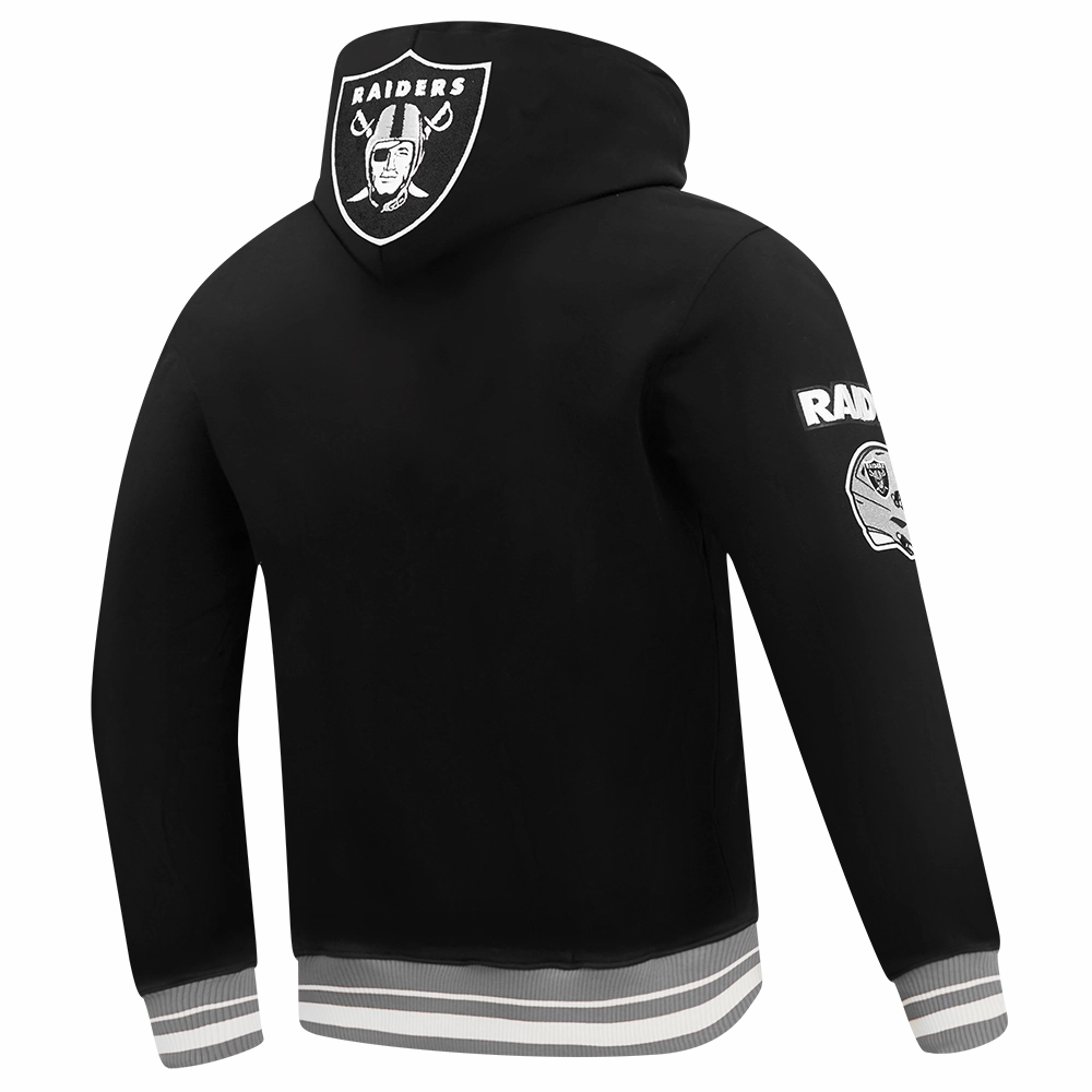 NFL LAS VEGAS RAIDERS MASHUP MEN'S RIB PULLOVER HOODIE (BLACK/GRAY)