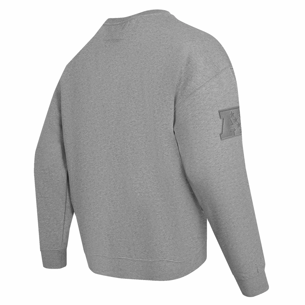NFL LAS VEGAS RAIDERS NEUTRAL MEN'S DROP SHOULDER FLEECE CREWNECK (DARK HEATHER GRAY)