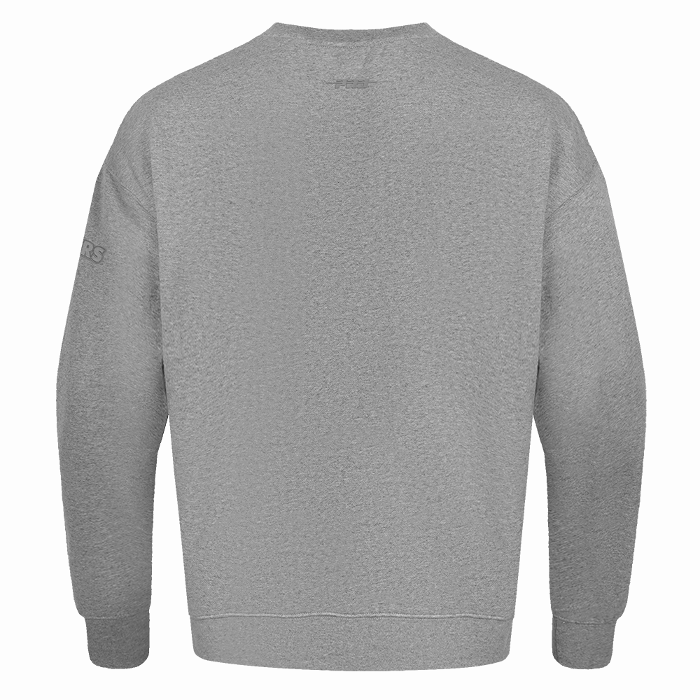 NFL LAS VEGAS RAIDERS NEUTRAL MEN'S DROP SHOULDER FLEECE CREWNECK (DARK HEATHER GRAY)