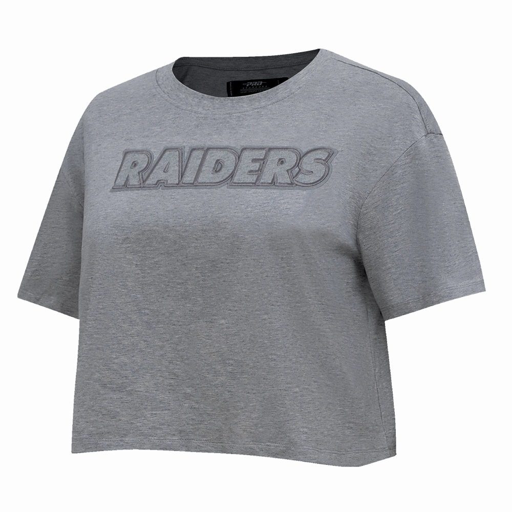 NFL LAS VEGAS RAIDERS NEUTRAL SINGLE JERSEY BOXY TEE (DARK HEATHER GRAY)