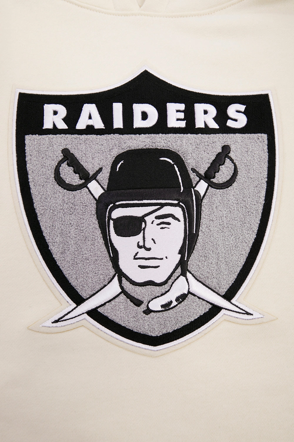 NFL LAS VEGAS RAIDERS RETRO CLASSIC MEN'S PULLOVER HOODIE (EGGSHELL/ BLACK)