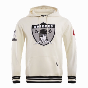 NFL LAS VEGAS RAIDERS RETRO CLASSIC MEN'S PULLOVER HOODIE (EGGSHELL/ BLACK)