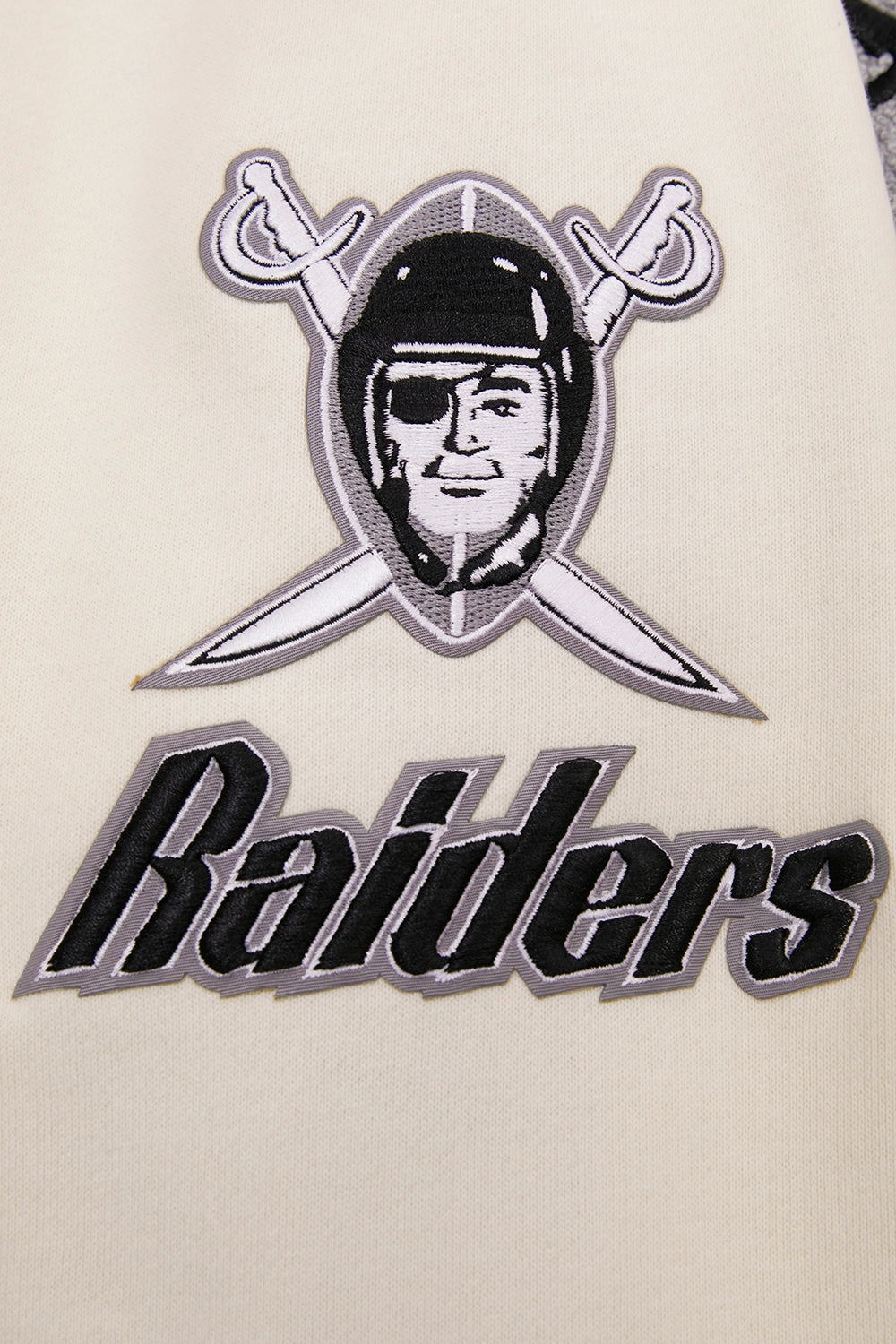 NFL LAS VEGAS RAIDERS RETRO CLASSIC MEN'S PULLOVER HOODIE (EGGSHELL/ BLACK)