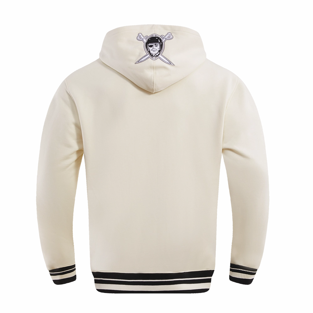 NFL LAS VEGAS RAIDERS RETRO CLASSIC MEN'S PULLOVER HOODIE (EGGSHELL/ BLACK)