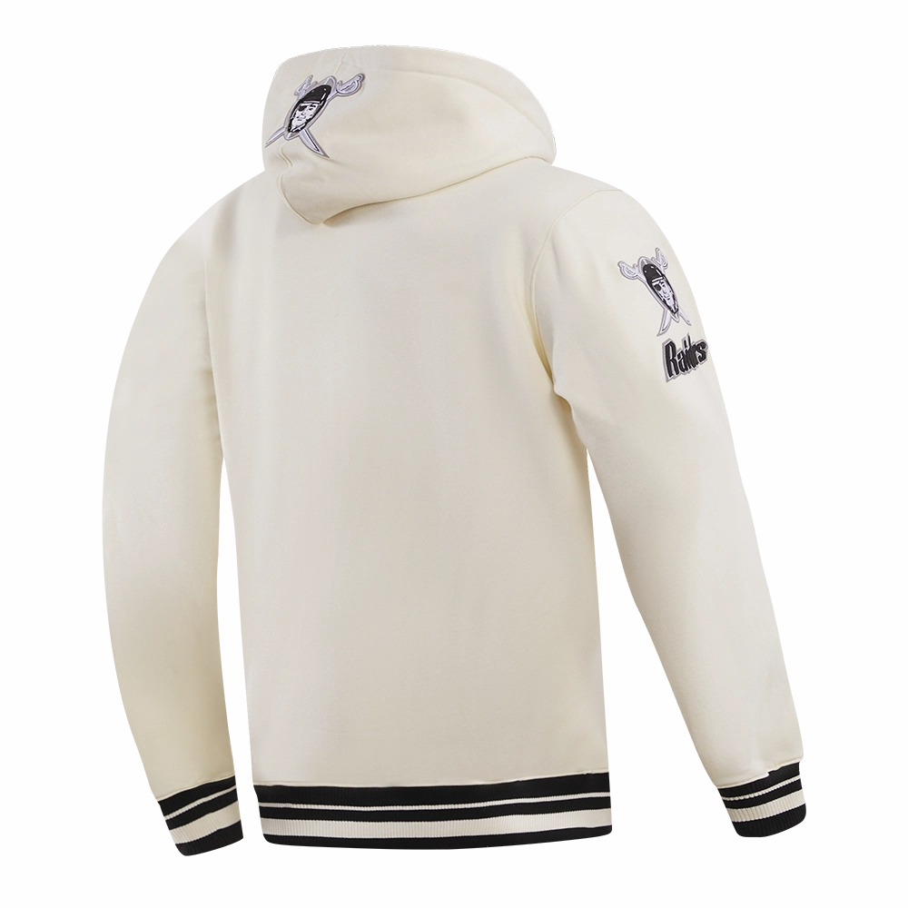 NFL LAS VEGAS RAIDERS RETRO CLASSIC MEN'S PULLOVER HOODIE (EGGSHELL/ BLACK)