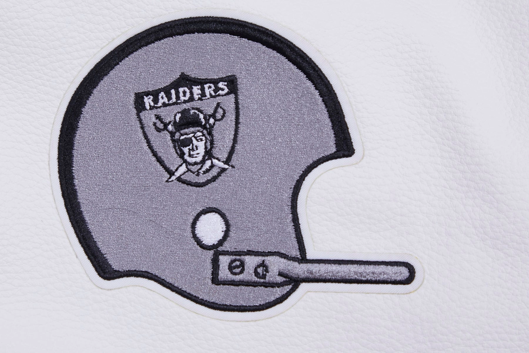 NFL LAS VEGAS RAIDERS RETRO CLASSIC MEN'S RIB WOOL VARSITY JACKET (BLACK/WHITE)