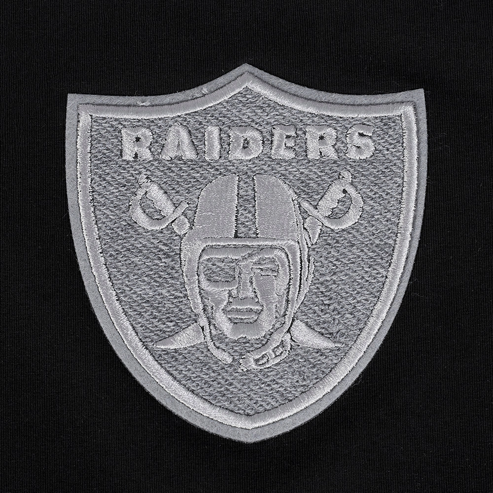 NFL LAS VEGAS RAIDERS REVERSE FRENCH TERRY WOMEN'S SINGLE JERSEY BOXY TEE (BLACK)