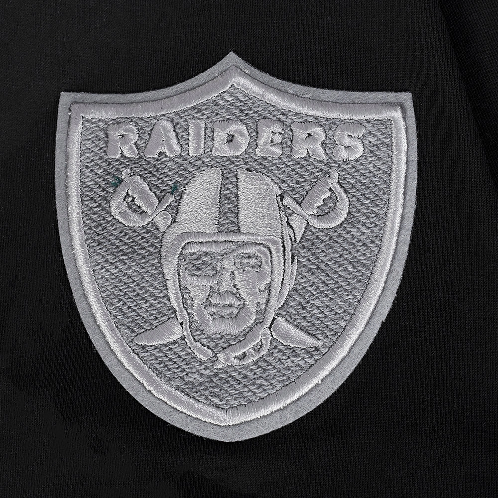 NFL LAS VEGAS RAIDERS REVERSE FRENCH TERRY WOMEN'S SINGLE JERSEY BOXY TEE (BLACK)