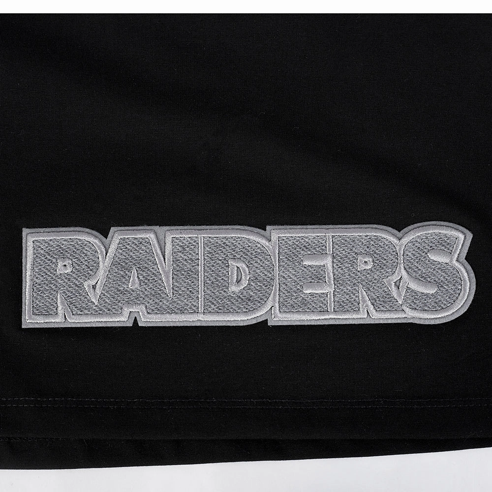 NFL LAS VEGAS RAIDERS REVERSE FRENCH TERRY WOMEN'S SINGLE JERSEY BOXY TEE (BLACK)