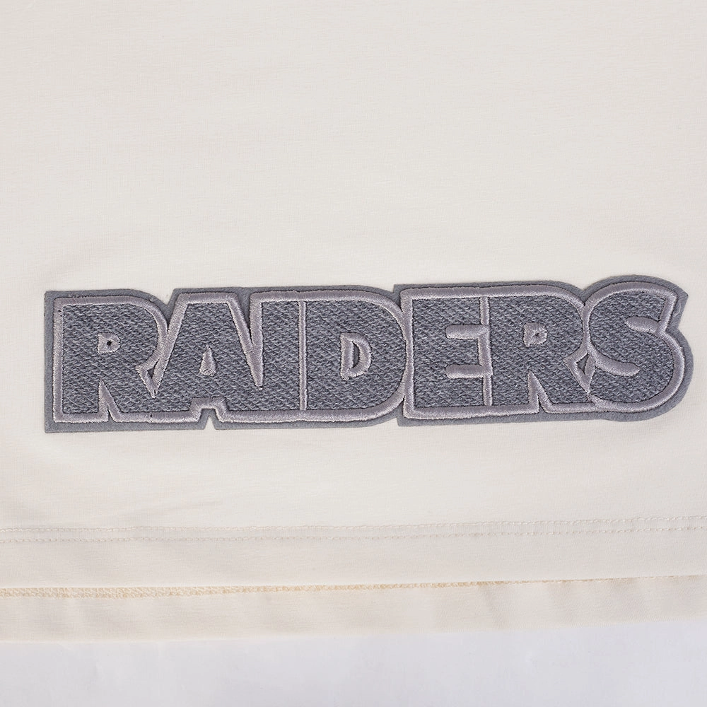 NFL LAS VEGAS RAIDERS REVERSE FRENCH TERRY WOMEN'S SINGLE JERSEY BOXY TEE (EGGSHELL)