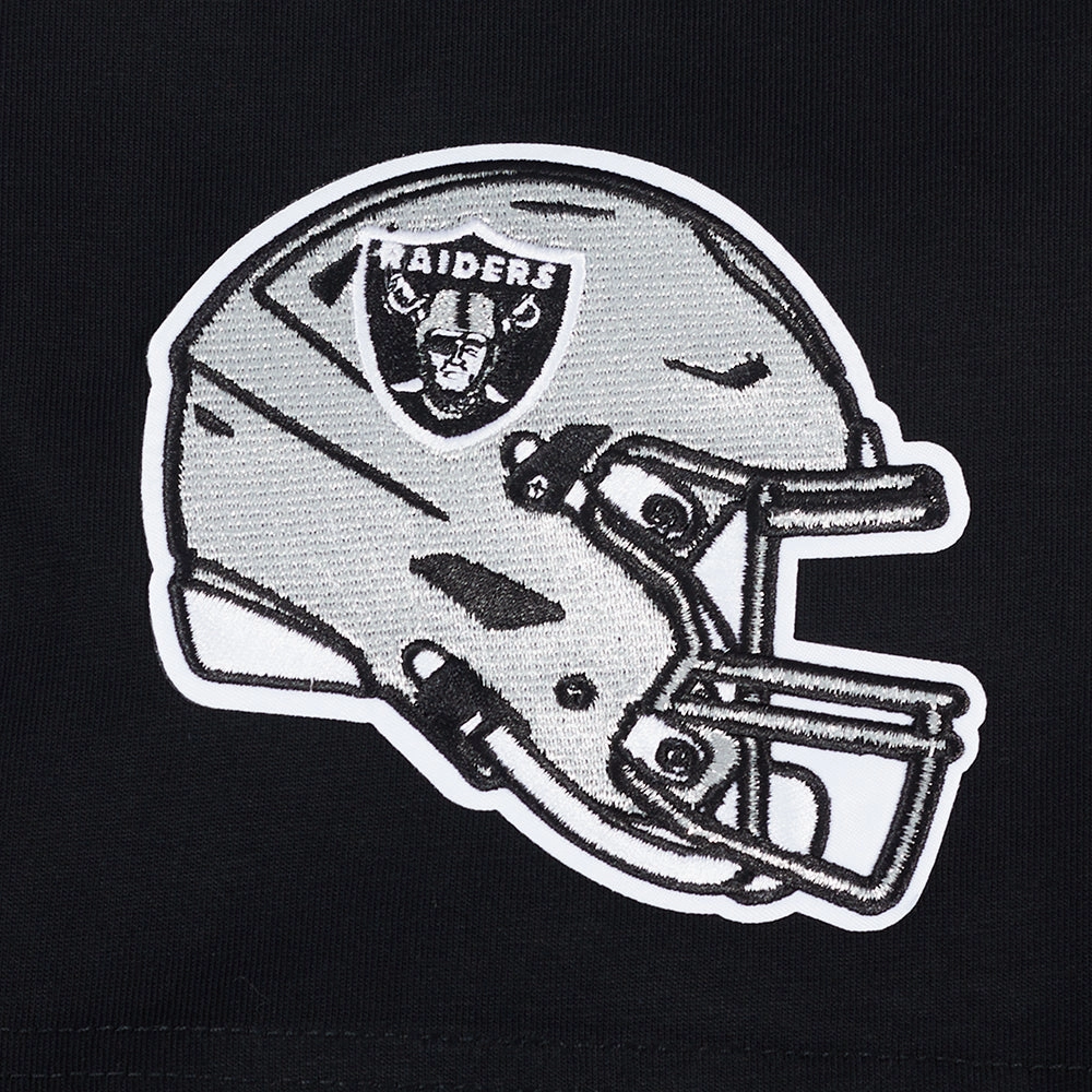 NFL LAS VEGAS RAIDERS RIB CAGE MEN'S COTTON JERSEY DROP SHOULDER TEE (BLACK)