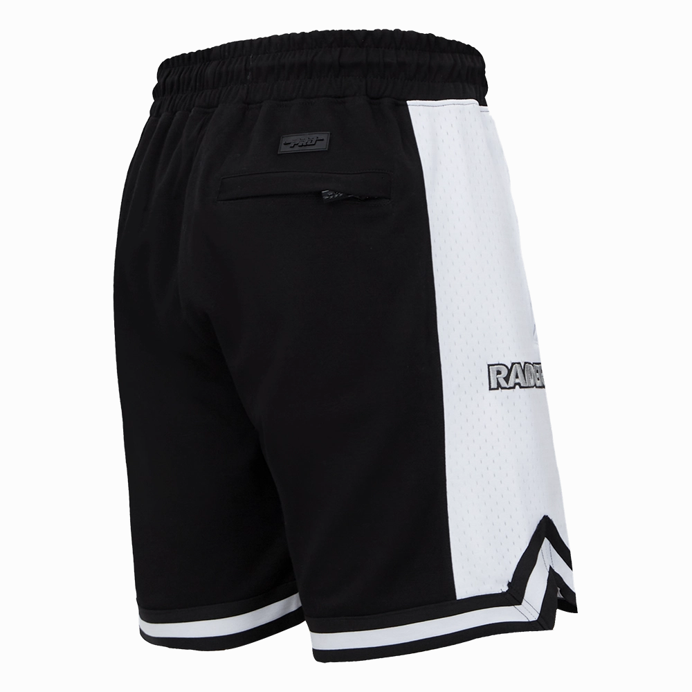 NFL LAS VEGAS RAIDERS SCRIPT TAIL MEN'S DOUBLE KNIT 2.0 SHORT (BLACK)