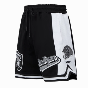 NFL LAS VEGAS RAIDERS SCRIPT TAIL MEN'S DOUBLE KNIT 2.0 SHORT (BLACK)