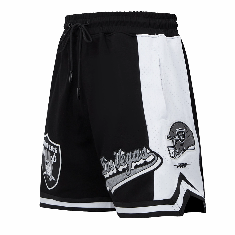NFL LAS VEGAS RAIDERS SCRIPT TAIL MEN'S DOUBLE KNIT 2.0 SHORT (BLACK)