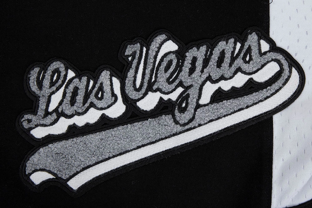 NFL LAS VEGAS RAIDERS SCRIPT TAIL MEN'S DOUBLE KNIT 2.0 SHORT (BLACK)