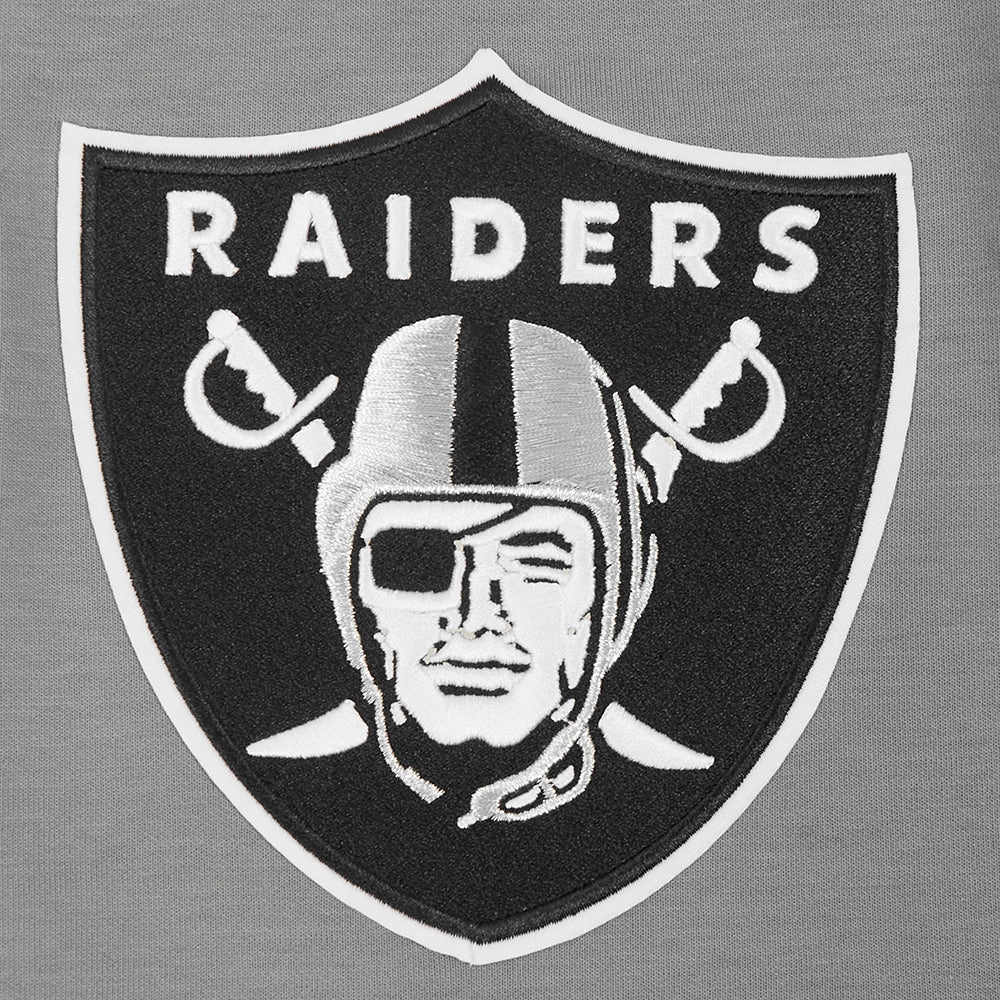 NFL LAS VEGAS RAIDERS SCRIPT TAIL MEN'S DOUBLE KNIT 2.0 SHORT (GRAY/BLACK)