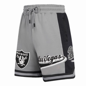 NFL LAS VEGAS RAIDERS SCRIPT TAIL MEN'S DOUBLE KNIT 2.0 SHORT (GRAY/BLACK)