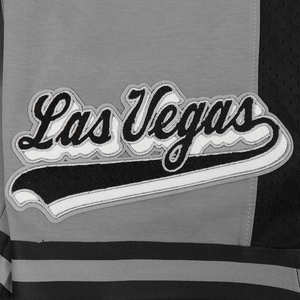 NFL LAS VEGAS RAIDERS SCRIPT TAIL MEN'S DOUBLE KNIT 2.0 SHORT (GRAY/BLACK)