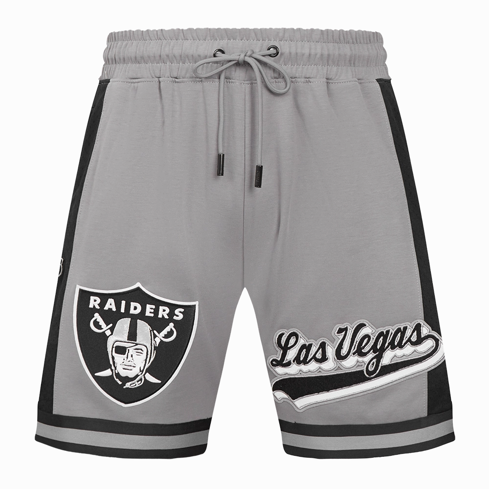 NFL LAS VEGAS RAIDERS SCRIPT TAIL MEN'S DOUBLE KNIT 2.0 SHORT (GRAY/BLACK)