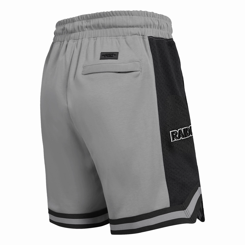 NFL LAS VEGAS RAIDERS SCRIPT TAIL MEN'S DOUBLE KNIT 2.0 SHORT (GRAY/BLACK)